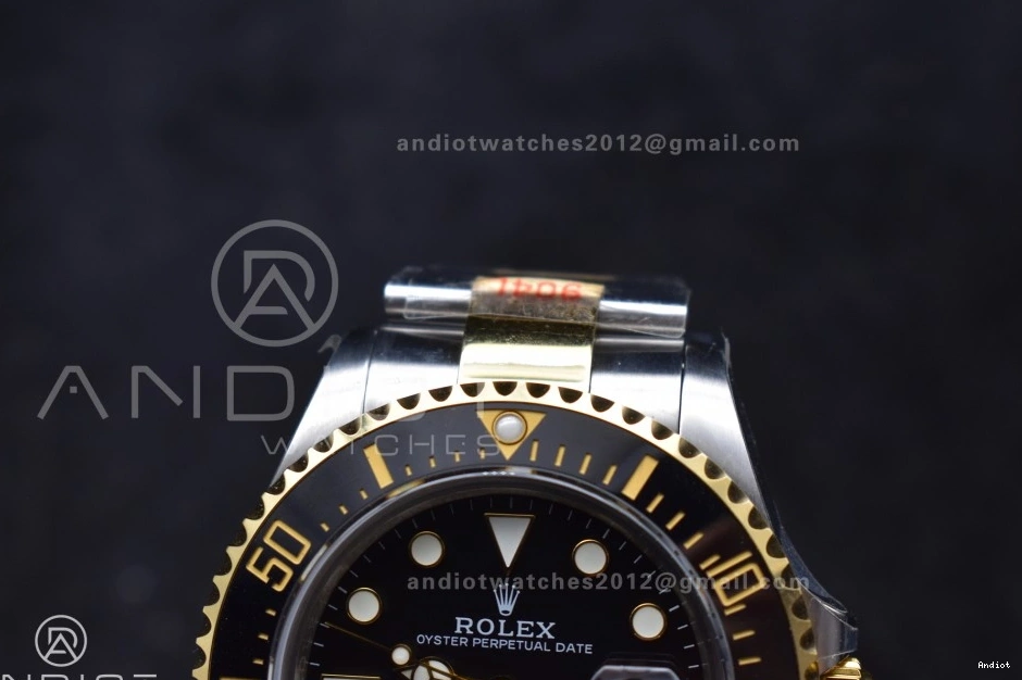 on Unisex Dial Black A2824 V Best GMF Edition Two Tone SS Sea-Dweller Bracelet 1061 YG 126603 YG SS 0729